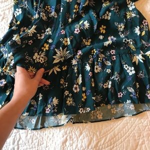 Emerald green floral dress